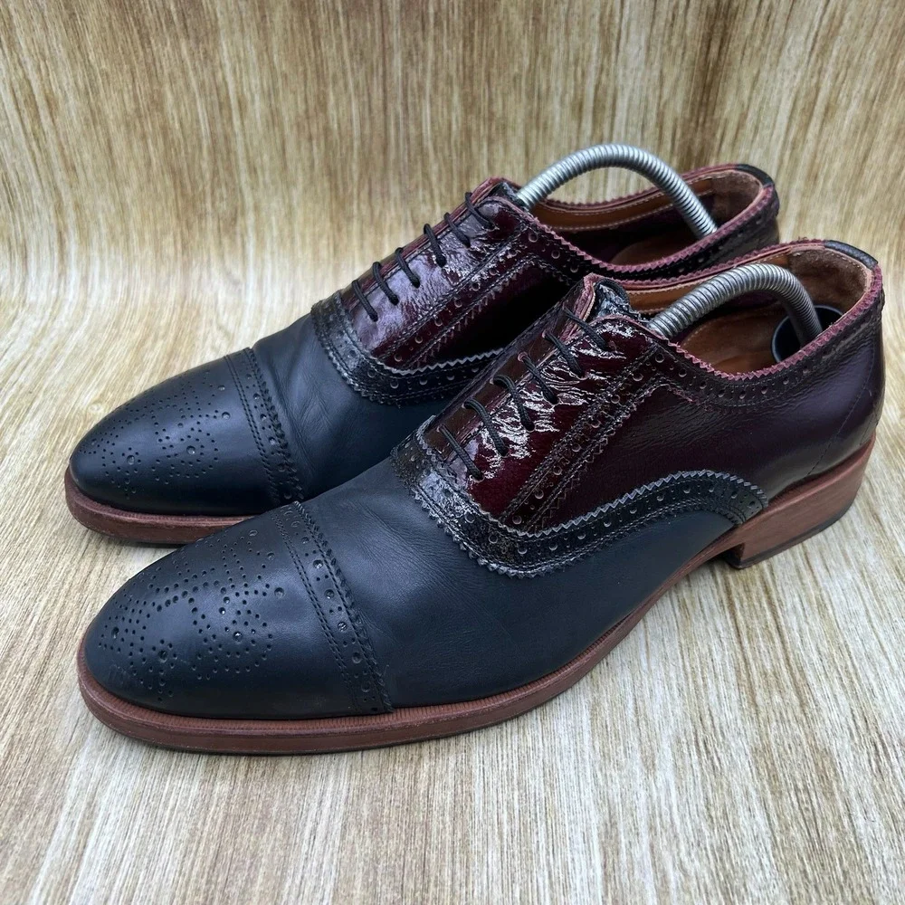 John Fluevog The Gateways Brandenburg Men's Size 10 Violet Black Oxford Shoes